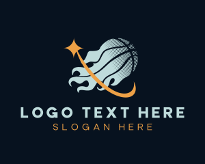 Basketball Sports Flame Logo