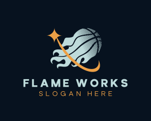 Flame - Basketball Sports Flame logo design