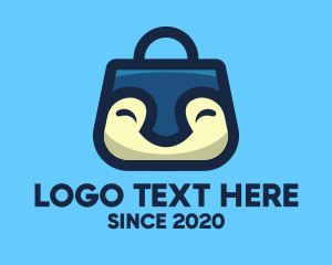Illustration - Happy Penguin Bag logo design