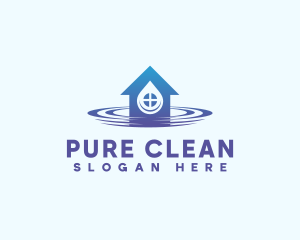 House Cleaning Water Ripple logo design