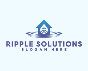 House Cleaning Water Ripple logo design