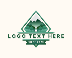 Campsite - Mountain Forest Adventure logo design