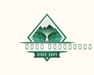 Campsite - Mountain Forest Adventure logo design