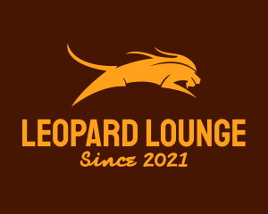 Leopard - Jumping Wild Lion logo design