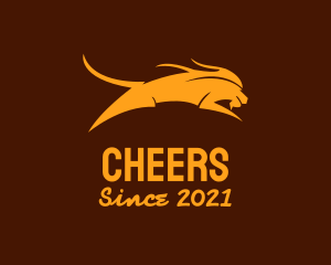 Lioness - Jumping Wild Lion logo design