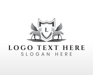 Shield - Premium Pegasus Stallion logo design