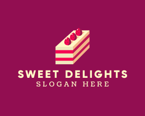 Strawberry Cheesecake Cake logo design