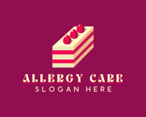 Strawberry Cake Dessert logo design