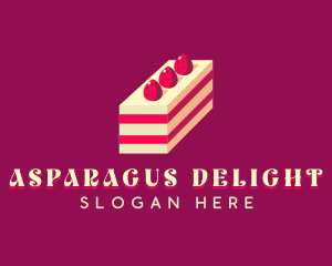 Strawberry Cake Dessert logo design