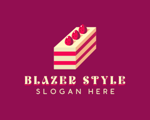 Strawberry Cake Dessert logo design