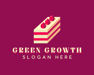 Strawberry Cake Dessert logo design