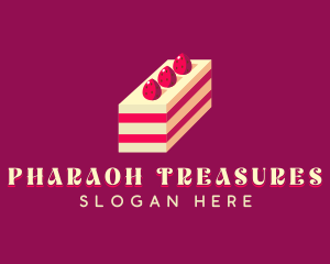 Strawberry Cake Dessert logo design