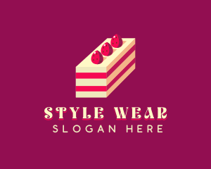 Strawberry Cake Dessert logo design