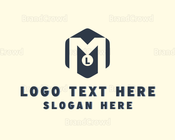 Hexagonal Medal Award Letter M Logo