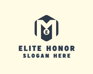 Medal - Hexagonal Medal Award Letter M logo design
