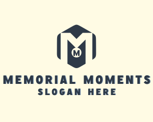 Commemoration - Hexagonal Medal Award Letter M logo design