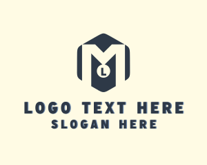 Hexagonal Medal Award Letter M Logo