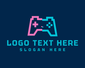 Online Gaming - Glitch Game Controller logo design