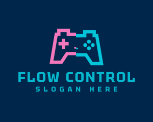 Glitch Game Controller logo design