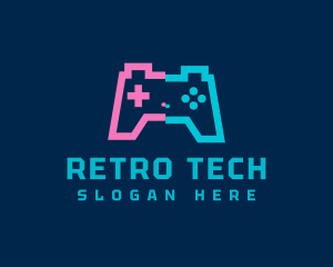 Glitch Game Controller logo design