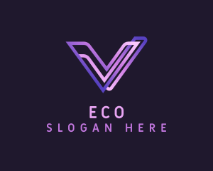 Purple Gradient Letter V Logo