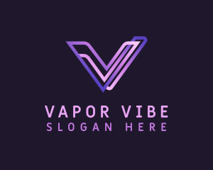 Purple Gradient Letter V logo design