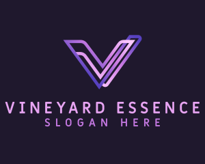 Purple Gradient Letter V logo design