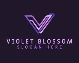 Purple Gradient Letter V logo design