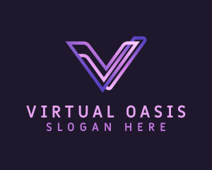 Purple Gradient Letter V logo design