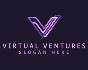 Purple Gradient Letter V logo design