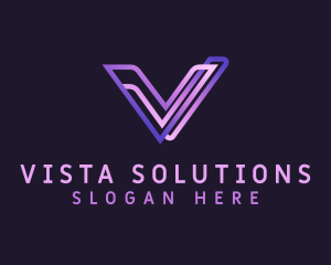 Purple Gradient Letter V logo design