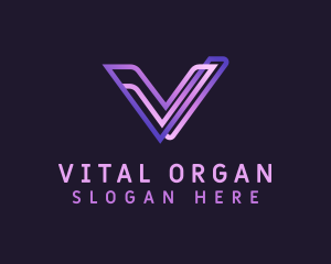 Purple Gradient Letter V logo design