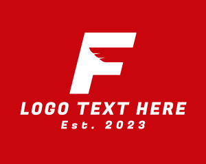 Courier - Modern Wing Courier Letter F logo design