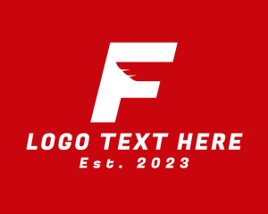 Logistics - Modern Wing Courier Letter F logo design