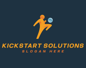 Kicking - Football Soccer Athlete logo design