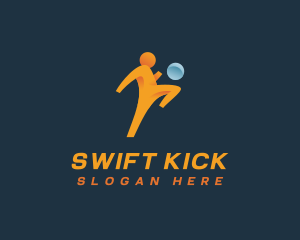 Kicking - Football Soccer Athlete logo design