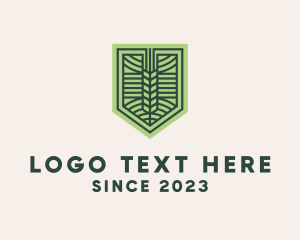 Vegetable - Wheat Farming Shield logo design