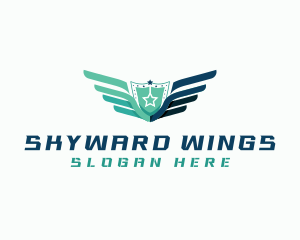 Aeronautics - Winged Shield Aeronautics logo design