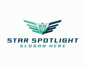 Winged Shield Aeronautics logo design