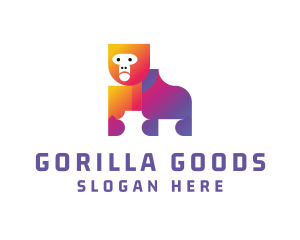 Gorilla - Gradient Wild Gorilla logo design