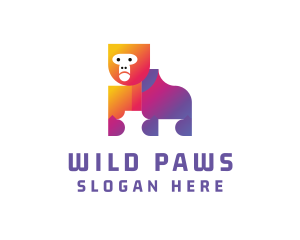 Gradient Wild Gorilla logo design
