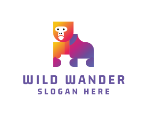 Gradient Wild Gorilla logo design