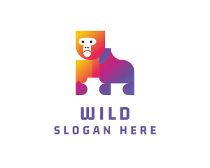 Gradient Wild Gorilla logo design