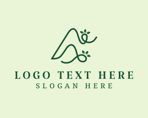 Vegetarian - Green Leaf Letter A logo design