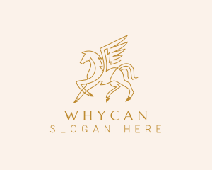 High End - Winged Horse Pegasus logo design