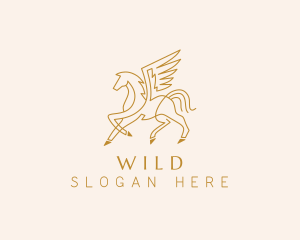 Nightclub - Winged Horse Pegasus logo design