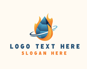 Heat - Cold Droplet Flame logo design
