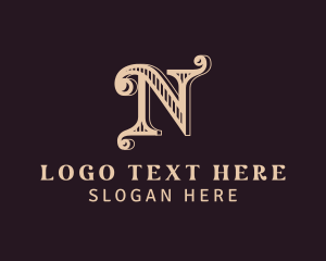 Perfume - Luxury Cursive Letter N logo design