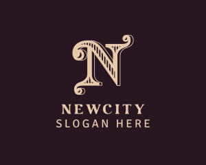 Luxury Cursive Letter N logo design