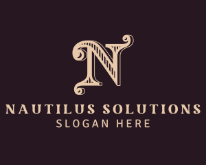 Luxury Cursive Letter N logo design